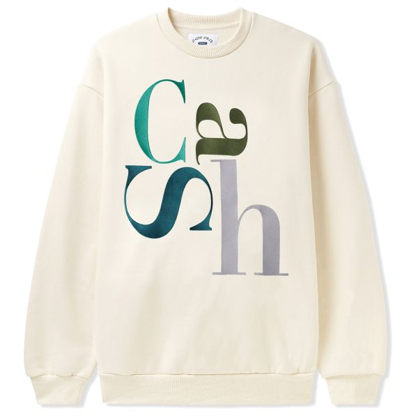 Sweat Cash Only Big Letter Crewneck Sweatshirt Cream