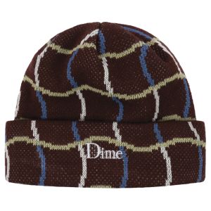Bonnet Dime Wave Checkered Beanie Brown