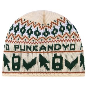 Bonnet Punk And Yo Cream Knit Skully Beanie