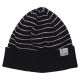 Bonnet Victoria HK Striped Cotton Beanie Navy