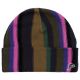 Bonnet Frog Vertical Stripe Beanie Black Pink